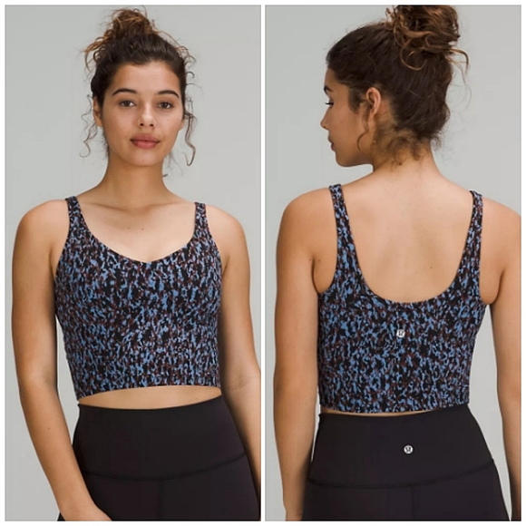 lululemon athletica Tops - Lululemon  Align Cropped Tank Top Leopard Camo Blue Nile